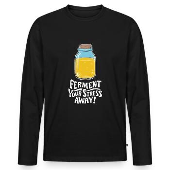 Benefits of Kombucha for Brewer Maker Tea Lover - Men's Premium Organic Long Sleeve Shirt - black - Front - Nico (187cm)