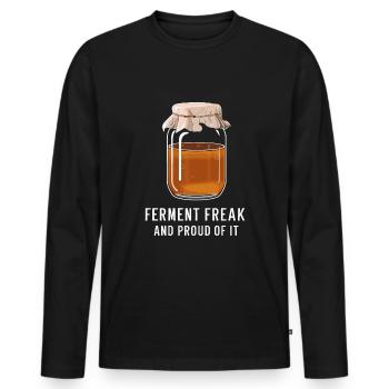 Benefits of Kombucha for Brewer Maker Tea Lover - Men's Premium Organic Long Sleeve Shirt - black - Front - Nico (187cm)
