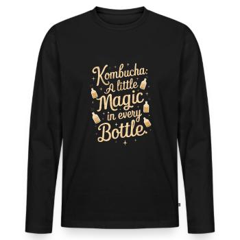 Vorteile Von Kombucha Für Brewer Maker Tea Lover - Männer Premium Bio Langarmshirt - Schwarz - Vorne - Nico (187cm)