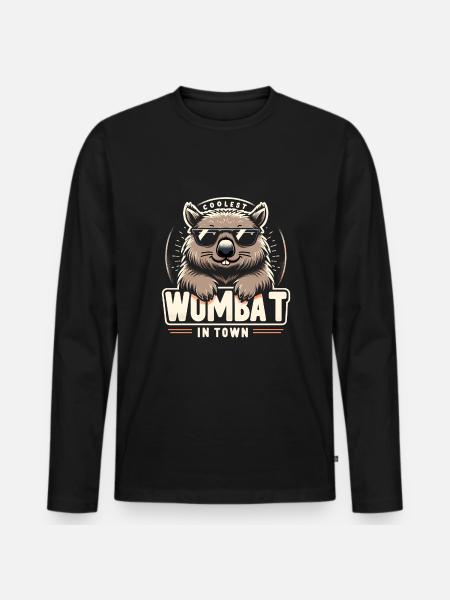 Feeling Wombat-Tastic Today - Funny Wombat - Men's Premium Organic Long Sleeve Shirt - black