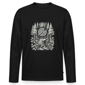 Maîtres du lancer de hache pour une pratique précise de la cible - T-shirt manches longues Premium bio Homme - noir - Devant - Nico (187cm)