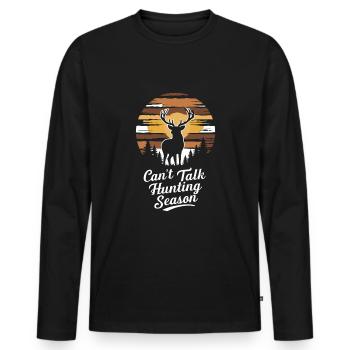 Vivez l’excitation de la chasse au cerf en forêt avec - T-shirt manches longues Premium bio Homme - noir - Devant - Nico (187cm)