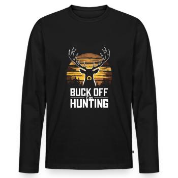Vivez l’excitation de la chasse au cerf en forêt avec - T-shirt manches longues Premium bio Homme - noir - Devant - Nico (187cm)