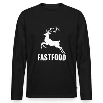 Vivez l’excitation de la chasse au cerf en forêt avec - T-shirt manches longues Premium bio Homme - noir - Devant - Nico (187cm)
