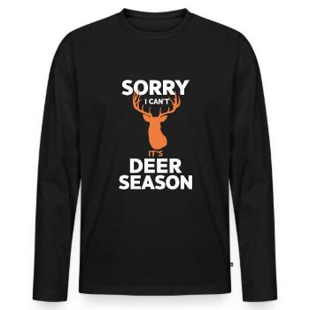 Vivez l’excitation de la chasse au cerf en forêt avec - T-shirt manches longues Premium bio Homme - noir - Devant - Nico (187cm)