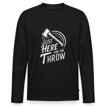 Maîtres du lancer de hache pour une pratique précise de la cible - T-shirt manches longues Premium bio Homme - noir - Devant - Nico (187cm)