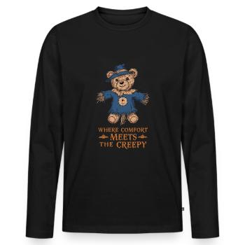 Horror Teddy Bear Clawing Through The Night Horror - Men's Premium Organic Long Sleeve Shirt - black - Front - Nico (187cm)