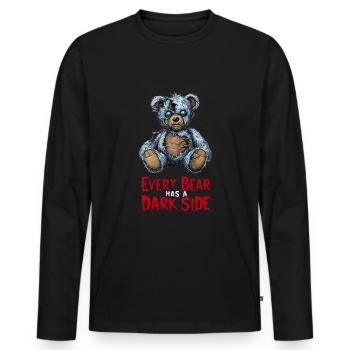 Horror Teddy Bear Clawing Through The Night Horror - Men's Premium Organic Long Sleeve Shirt - black - Front - Nico (187cm)