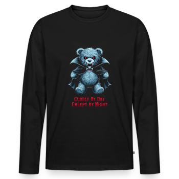 Horror Teddy Bear Clawing Through The Night Horror - Men's Premium Organic Long Sleeve Shirt - black - Front - Nico (187cm)