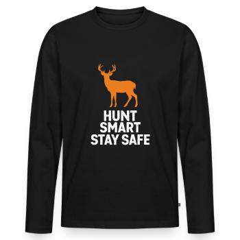Vivez l’excitation de la chasse au cerf en forêt avec - T-shirt manches longues Premium bio Homme - noir - Devant - Nico (187cm)