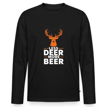 Vivez l’excitation de la chasse au cerf en forêt avec - T-shirt manches longues Premium bio Homme - noir - Devant - Nico (187cm)