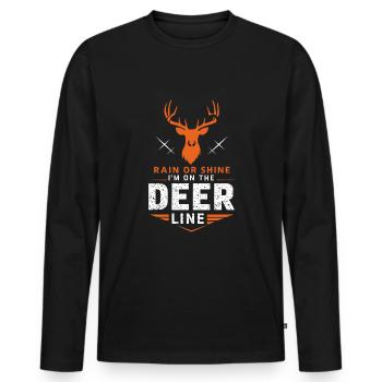 Vivez l’excitation de la chasse au cerf en forêt avec - T-shirt manches longues Premium bio Homme - noir - Devant - Nico (187cm)