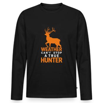 Vivez l’excitation de la chasse au cerf en forêt avec - T-shirt manches longues Premium bio Homme - noir - Devant - Nico (187cm)