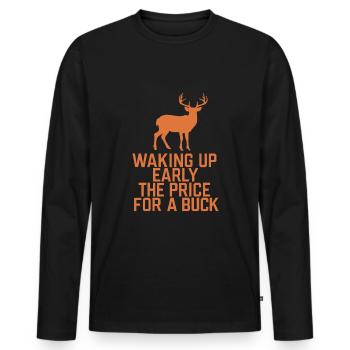 Erlebe Die Spannung Der Hirschjagd Im Wald Mit - Männer Premium Bio Langarmshirt - Schwarz - Vorne - Nico (187cm)