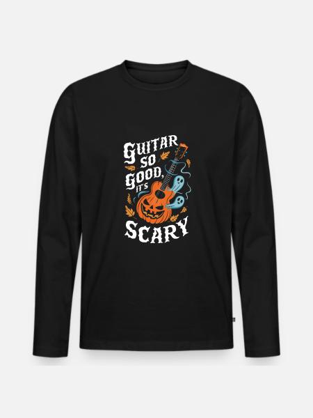 Musical, Pumpkin, Autumn, Vibes, Spooky - Men's Premium Organic Long Sleeve Shirt - black