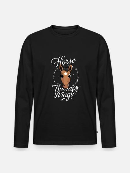 Guérison par l’équithérapie et - T-shirt manches longues Premium bio Homme - noir