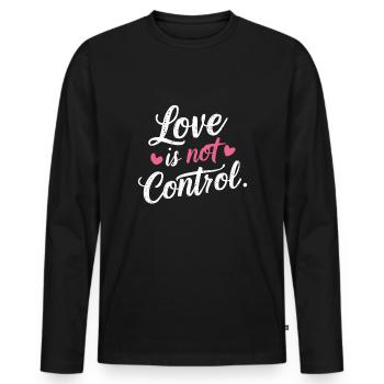 Raising awareness of domestic violence - Men's Premium Organic Long Sleeve Shirt - black - Front - Nico (187cm)