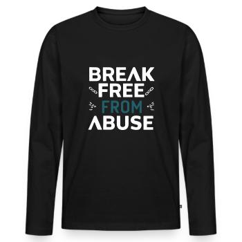 Raising awareness of domestic violence - Men's Premium Organic Long Sleeve Shirt - black - Front - Nico (187cm)