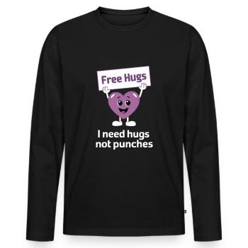 Raising awareness of domestic violence - Men's Premium Organic Long Sleeve Shirt - black - Front - Nico (187cm)
