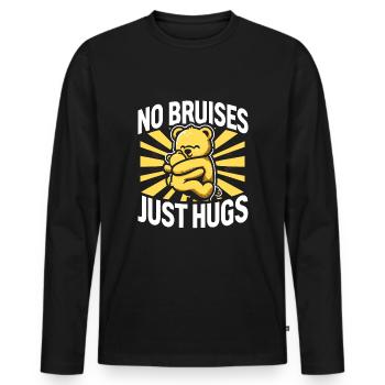 Raising awareness of domestic violence - Men's Premium Organic Long Sleeve Shirt - black - Front - Nico (187cm)
