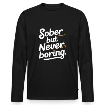 recovery from alcohol dependence sobriety aa - Men's Premium Organic Long Sleeve Shirt - black - Front - Nico (187cm)