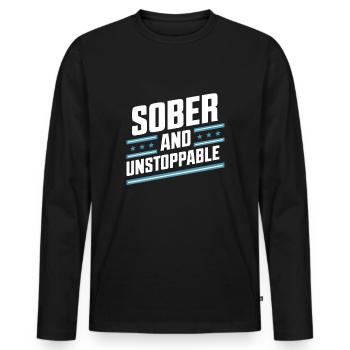 recovery from alcohol dependence sobriety aa - Men's Premium Organic Long Sleeve Shirt - black - Front - Nico (187cm)