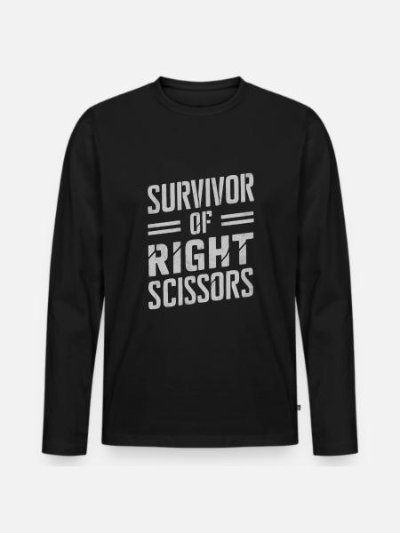 Linkshänder Lefty Left-hander Leftie Buddy - Men's Premium Organic Long Sleeve Shirt - black