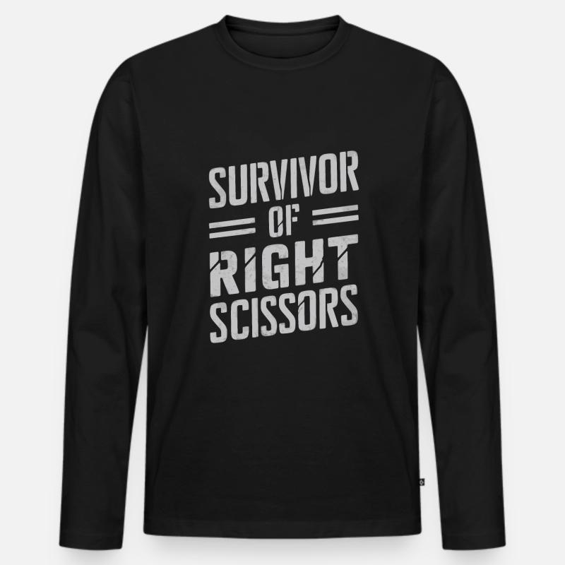 Linkshänder Lefty Left-hander Leftie Buddy - Männer Premium Bio Langarmshirt - Schwarz
