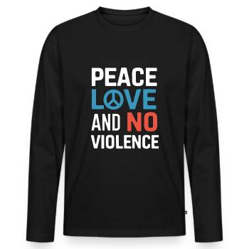 Raising awareness of domestic violence - Men's Premium Organic Long Sleeve Shirt - black - Front - Nico (187cm)