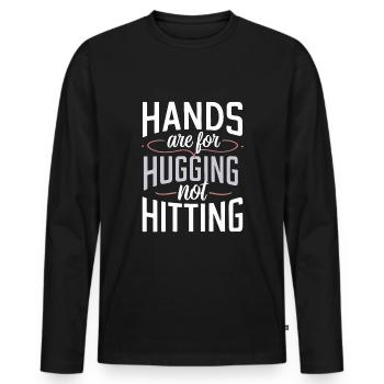 Raising awareness of domestic violence - Men's Premium Organic Long Sleeve Shirt - black - Front - Nico (187cm)