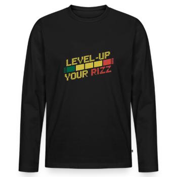 Rizzler Culture Gaming Life Rizzler Quotes - Men's Premium Organic Long Sleeve Shirt - black - Front - Nico (187cm)