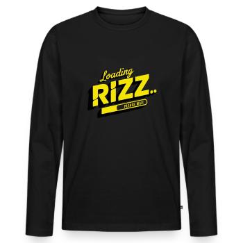 Rizzler Culture Gaming Life Rizzler Quotes - Men's Premium Organic Long Sleeve Shirt - black - Front - Nico (187cm)
