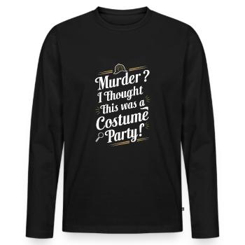 Meurtre Mystère Tenue De Dîner, Fête, Scène De Crime - T-shirt manches longues Premium bio Homme - noir - Devant - Nico (187cm)
