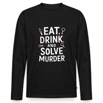 Meurtre Mystère Tenue De Dîner, Fête, Scène De Crime - T-shirt manches longues Premium bio Homme - noir - Devant - Nico (187cm)