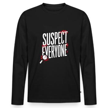 Krimi-dinner-outfit, Party, Tatort - Männer Premium Bio Langarmshirt - Schwarz - Vorne - Nico (187cm)