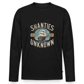 Sailors Sea Shanty Singing Ship Adventures - Men's Premium Organic Long Sleeve Shirt - black - Front - Nico (187cm)