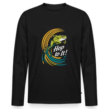 Amphibian frog hunter enthusiast, frog trapping - Men's Premium Organic Long Sleeve Shirt - black - Front - Nico (187cm)