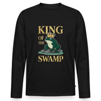 Amphibian frog hunter enthusiast, frog trapping - Men's Premium Organic Long Sleeve Shirt - black - Front - Nico (187cm)