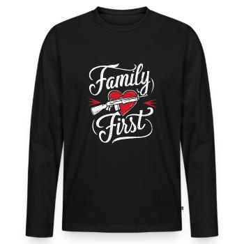 Mafia Lifestyle Crime mobster Gangster Style - Männer Premium Bio Langarmshirt - Schwarz - Vorne - Nico (187cm)