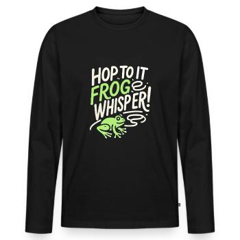 Amphibian frog hunter enthusiast, frog trapping - Men's Premium Organic Long Sleeve Shirt - black - Front - Nico (187cm)