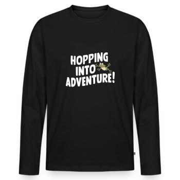 Amphibian frog hunter enthusiast, frog trapping - Men's Premium Organic Long Sleeve Shirt - black - Front - Nico (187cm)
