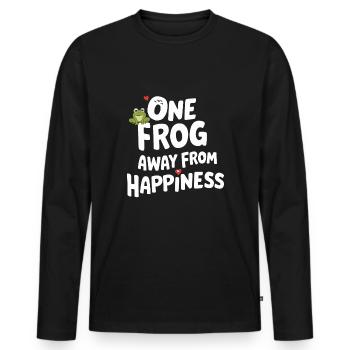 Amphibian frog hunter enthusiast, frog trapping - Men's Premium Organic Long Sleeve Shirt - black - Front - Nico (187cm)