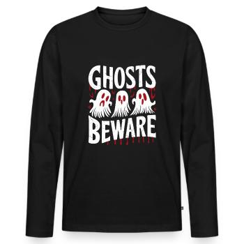 Ghost Bait Halloween Parapsychology Paranormal - Men's Premium Organic Long Sleeve Shirt - black - Front - Nico (187cm)