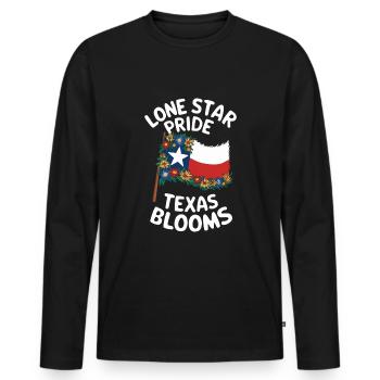 Texas Wildflowers Season Fields Flowers Texas - Men's Premium Organic Long Sleeve Shirt - black - Front - Nico (187cm)