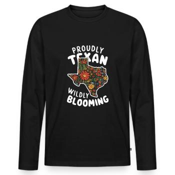Texas Wildflowers Season Fields Flowers Texas - Men's Premium Organic Long Sleeve Shirt - black - Front - Nico (187cm)