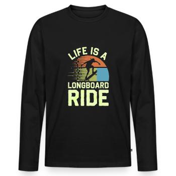 Skater Life: Downhill Longboarding Und Street - Männer Premium Bio Langarmshirt - Schwarz - Vorne - Nico (187cm)