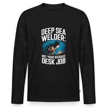 Underwater Welding Marine Diver Professions - Men's Premium Organic Long Sleeve Shirt - black - Front - Nico (187cm)