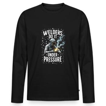 Underwater Welding Marine Diver Professions - Men's Premium Organic Long Sleeve Shirt - black - Front - Nico (187cm)