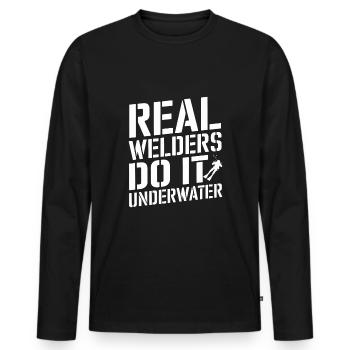 Underwater Welding Marine Diver Professions - Men's Premium Organic Long Sleeve Shirt - black - Front - Nico (187cm)