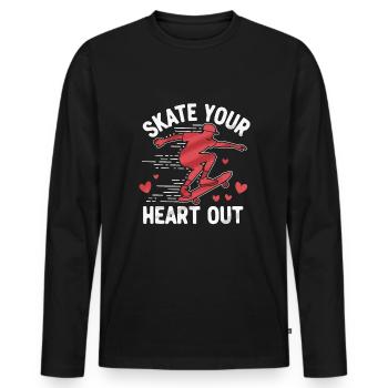Skater Life: Downhill Longboarding Und Street - Männer Premium Bio Langarmshirt - Schwarz - Vorne - Nico (187cm)